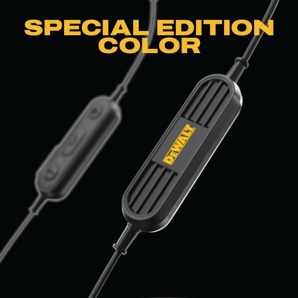 DEWALT Heavy Duty Neckband Bluetooth Earbuds, Wireless Bluetooth 5.2 Headphones W/Microphone, Lightweight Comfort, IP56 Waterproof, Deep Bass