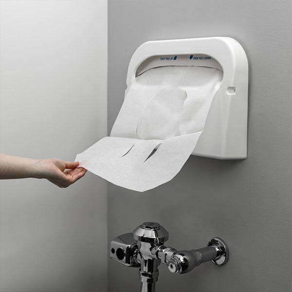 Hospeco Flushable Toilet Seat Covers - 1000 Pcs, 4 Packs of 250 - Disposable Paper Discreet Seats for Commercial Wall Dispenser, 16.75 x 14.25