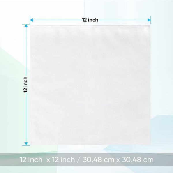 HOMEXCEL Microfiber Washcloths 12 Pack, Highly Absorbent and Soft Face Towel, Multi-Purpose White Wash Cloths for Bathroom, Hotel, Spa, Gym, and