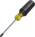 Klein Tools 603-4 Screwdriver, Made in USA, #2 Phillips Tip, Cushion Grip, Precision Machined Electrician Screwdriver, Home Improvement 4'' #2