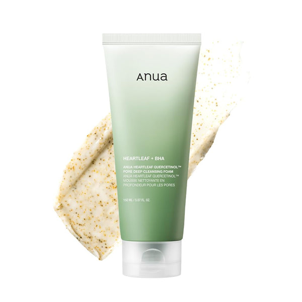 ANUA Heartleaf Quercetinol Pore Deep Cleansing Foam, Facial Cleanser, for Double Cleansing, BHA, Hyaluronic Acid, Glycerin, Face Wash, Blackhead