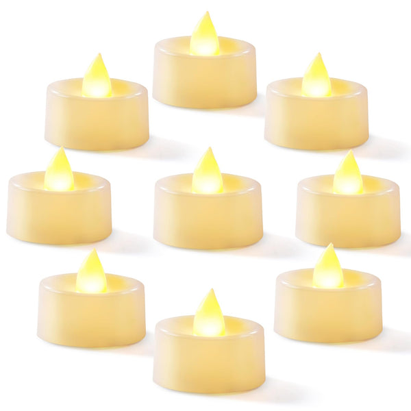 Homemory 12-Pack Flameless LED Tea Lights Candles Battery Operated, 200+Hour Fake Electric Candles Tealights for Votive, Halloween, Ofrenda, Diya,