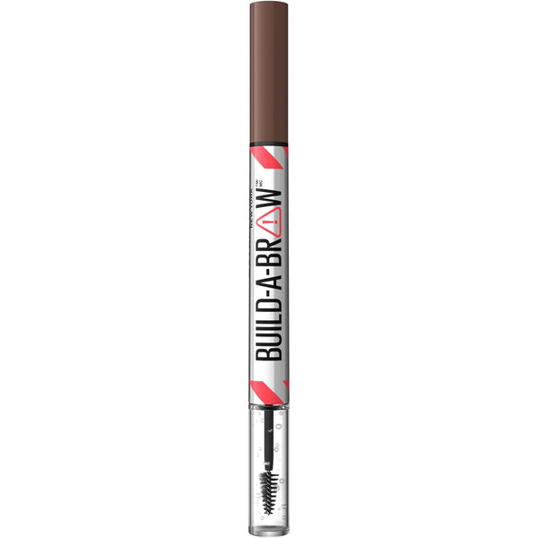 Maybelline Build-A-Brow 2-In-1 Brow Pen and Sealing Eyebrow Gel, Eyebrow Makeup for Real-Looking, Fuller Brows, Medium Brown, 1 Count