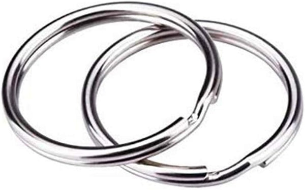 KINGFOREST 100-Pack Split Key Rings (1 Inch/25Mm) - Silver Nickel Metal Keychain Rings for Keys, DIY Crafts, Bags & Accessories - Durable Bulk