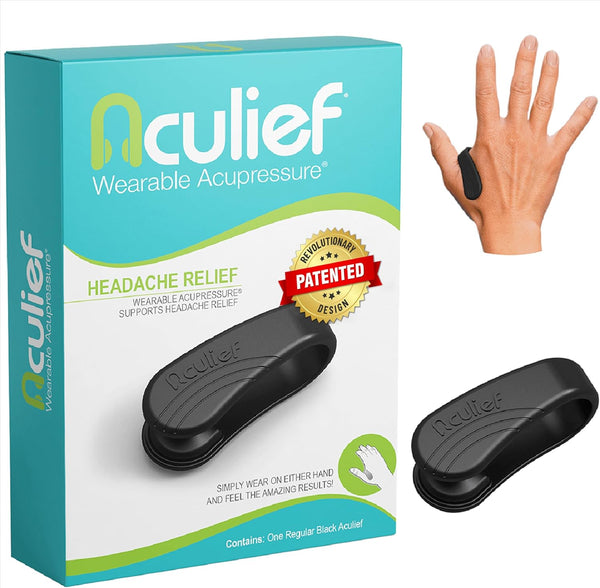 Aculief 1-Pack Wearable Natural Acupressure Support for Relaxation, Headache, Migraine, Stress Alleviation & Tension Relief, Soothes Muscle Pain