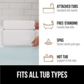 GORILLA GRIP Bath Pillow for Tub, Improved Suction Cups, Luxury Bathtub Pillows, Headrest for Neck and Back Support, Relaxing Home Spa, Hot Tubs