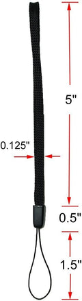 7 Inch Nylon Hand Wrist Strap Lanyard for USB Flash Drives, Keys, Keychains, ID Name Tag Badge Holders,Camera Cute Flash Drive, Black (50PCS)