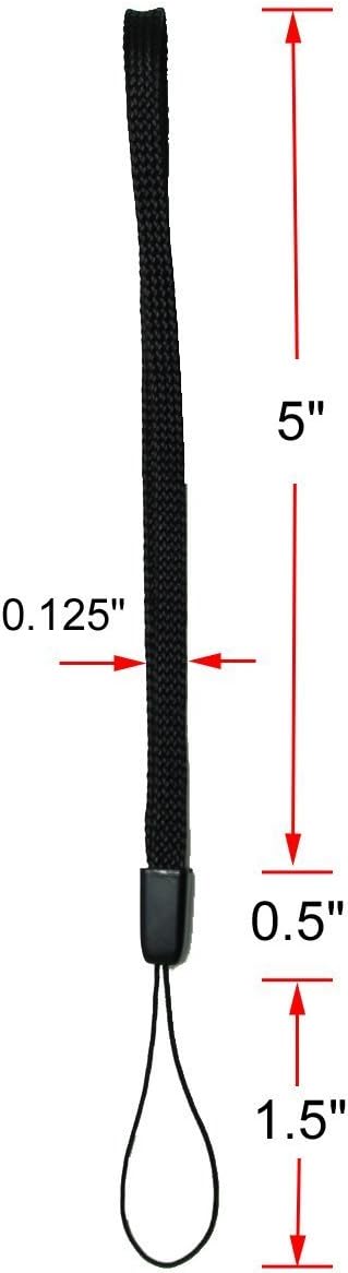 7 Inch Nylon Hand Wrist Strap Lanyard for USB Flash Drives, Keys, Keychains, ID Name Tag Badge Holders,Camera Cute Flash Drive, Black (50PCS)
