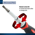 Michaelpro MP002025 7-In-1 Ratcheting Screwdriver & Nut Driver, Multi-Bit, Cushioned Grip, Black/Red