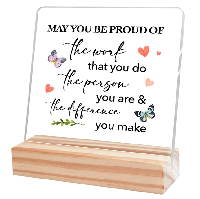 Little Reminders Desk Sign,Positive Sign Desk Decor for Office,You Are Awesome Sign Acrylic Plaque,Inspirational Gift fo