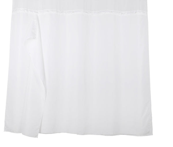 Shower Curtain Liner with Snaps 70" W X 54" H Waterproof Polyester Fabric Bath Curtain with Magnet White