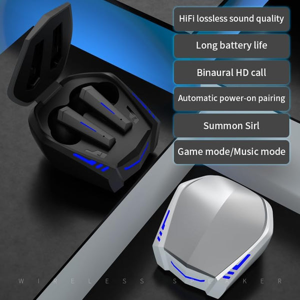 Wireless Earbuds Bluetooth 5.2 Bass Sound Headphones Gaming Earphones with Touch Control, Noise Cancelling Waterproof Headset with Mic, 18H Play