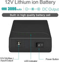 Talentcell Rechargeable 12V DC Output Lithium Ion Battery Pack for LED Strip/Light/Panel/Amplifier and CCTV Camera with Charger, Multi-Led