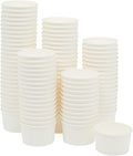 Juvale 100 Pack Disposable Paper Ice Cream Cups, Dessert Bowls for Sundae Bar, Frozen Yogurt (White, 8 Oz) - Ice Cream Sundae Bar Supplies