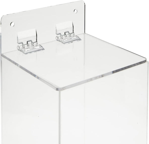 Okuna Outpost Acrylic Wall Mount Dispenser for Gloves, Shoe Covers, Hairnet Holder, Beard Nets Storage (5 X 4.5 X 8.5 In)