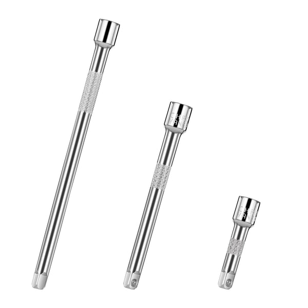 Molain 3Pcs 1/4Inch Socket Extension Set, Drive Extension Bar Set Includes 2''/50Mm, 4''/100Mm, and 6''/150Mm Inch Extensions Chrome Vanadium