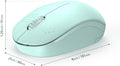 Seenda Wireless Mouse, 2.4G Noiseless Mouse with USB Receiver - Portable Computer Mice for PC, Tablet, Laptop with Windows System - Mint Green