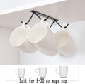 Cabinet Hook Mug Holder - Hanging Coffee Cup Rack for Kitchen, under Cabinets Metal Hangers Organizer Shelf Storage Utensil ?Black?