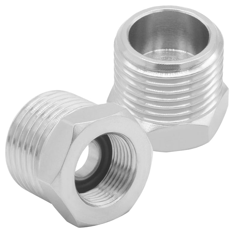 Joywayus 1/2 G Male to 3/8 Compression Female Thread Bushing Pipe Fitting, Nickel Plated Brass Reducer Faucet Connector Water Hose Adapter, Supply