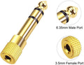 VCE 6.35Mm (1/4 Inch) Male to 3.5Mm (1/8 Inch) Female Stereo Audio Jack Adapter for Aux Cable, Guitar Amplifier, Headphone, 2 Pack