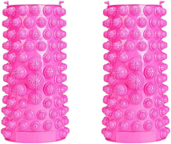 2Pcs Foot Massage Mat Acupressure Reflexology Pad for Heel Arch and Toe Relief Durable Foot Massager Tool for Home Office and Relaxation Rose Red