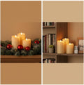 ANGELLOONG Battery Operated Candles with Remote, Real Wax Flickering Flameless Candles with Timer, Set of 3 Electric LED Candles for Valentines