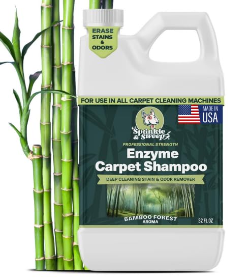 Sprinkle & Sweep Enzyme Carpet Shampoo (32Oz) - Carpet Cleaner Solution to Eliminate Tough Stains & Neutralize Odors at the Source - Car,
