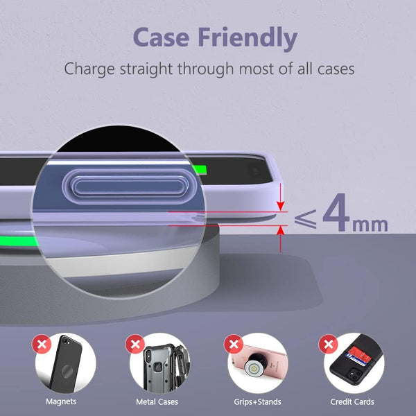 Yootech Wireless Charger,10W Max Fast Wireless Charging Pad Compatible with Iphone 16E/16/16 Plus/16 Pro Max/15/14/13/Se 2022/12/11/X/8,Samsung