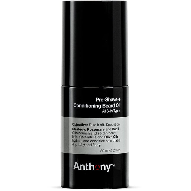 Anthony Pre-Shave and Conditioning Beard Oil, 2 Fl Oz, Contains Rosemary, Basil, Olive and Calendula Oils, Hydrates, Sof