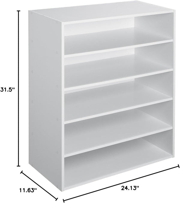 Closetmaid 1565 Stackable 5-Shelf Organizer, White