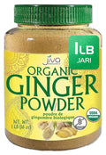 Jiva Organics Organic Ginger Root Powder 1 LB Jar - Gluten Free, Non-Gmo - for Cooking, Baking, Tea & More - Bulk Ginger Ground Dry