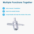 Riseuvo Stem Puller and Installer - 10Pcs TR412, 6Pcs TR413, 6Pcs TR414 Short Rubber Tire Valve Stems, 4 Way and Single Head Valve Core Remover Tool