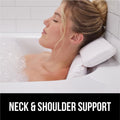 GORILLA GRIP Bath Pillow for Tub, Improved Suction Cups, Luxury Bathtub Pillows, Headrest for Neck and Back Support, Relaxing Home Spa, Hot Tubs