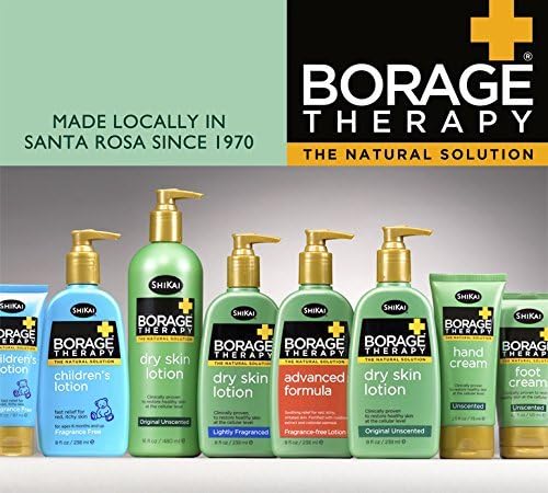 ShiKai Borage Therapy Dry Skin Lotion Body Moisturizer (16 oz) Unscented Skincare | Hydrating Lotion for Dry Hands & Body | With Oatmeal & Shea