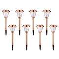 Solar Lights Outdoor - 8 Pack Copper Garden Walkway Lights Solar Powered Waterproof for Garden, Lawn, Yard, Pathway Brown