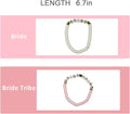 Bachelorette Party Favors, Wedding Gifts, 8 Pcs 6.7 inch Pink Bride Tribe Bead Bracelet Preppy Bracelet Stretch for Adults Women Bridal Shower
