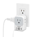 USB Wall Charger, Wall Plug Adapter Outlet Extender, TESSAN 3 Charger Block (1 USB C Port), Multi Charging Station for Cruise, Bathroom, Office,