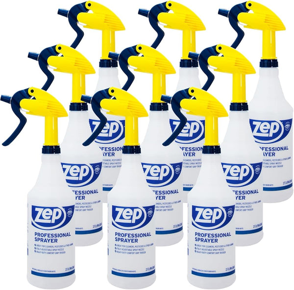 Zep Professional Sprayer Bottle - 32 Oz (Case of 9) - HDPRO9 - Versatile Adjustable Nozzle Spray Bottles with a Fine Mist or Powerful Spray;