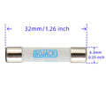 BOJACK Digital Multimeter Fuse 10A 600V DC Fast Acting Nickel-Plated Brass Ceramic Fuse 6.3X32 Mm FF10A (Pack of 5)