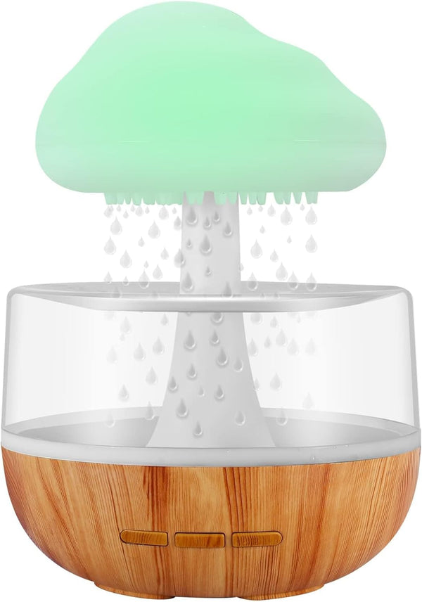 Weljoy Zen Raining Cloud Night Light Aromatherapy Essential Oil Diffuser Micro Humidifier Desk Fountain Bedside Sleeping Relaxing Mood Water Drop