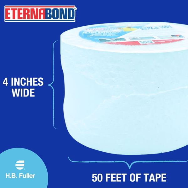 Eternabond Roofseal White 4" X50' Microsealant UV Stable RV Roof Seal Repair Tape | 35 Mil Total Thickness - EB-RW040-50R - One-Step Durable,
