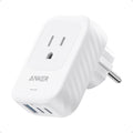 Anker European Travel Plug Adapter, 15W USB-C & 2 AC Outlets, Fits Type E/F Sockets, Compact for Iphone, Ipad & More (Not Compatible with Type L/G