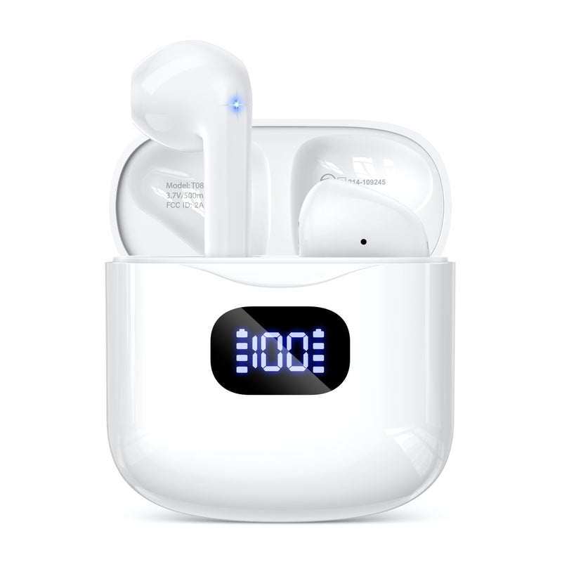 Wireless Earbuds Bluetooth 5.3 Headphones, 40Hrs Playback Stereo Ear Buds with LED Display Charging Case IPX7 Waterproof In-Ear Earphones with Mic