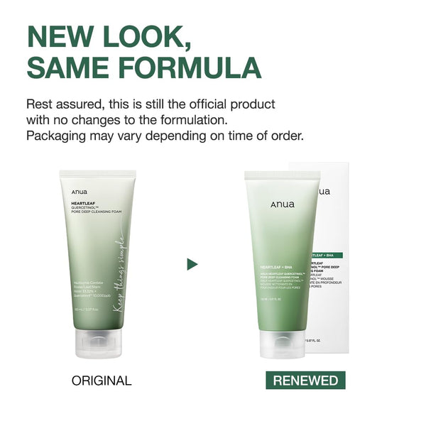 ANUA Heartleaf Quercetinol Pore Deep Cleansing Foam, Facial Cleanser, for Double Cleansing, BHA, Hyaluronic Acid, Glycerin, Face Wash, Blackhead