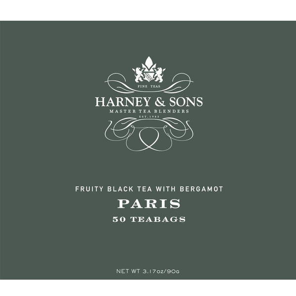 Harney & Sons Paris Tea, Fruity Black Tea with Bergamot, 50 Teabags