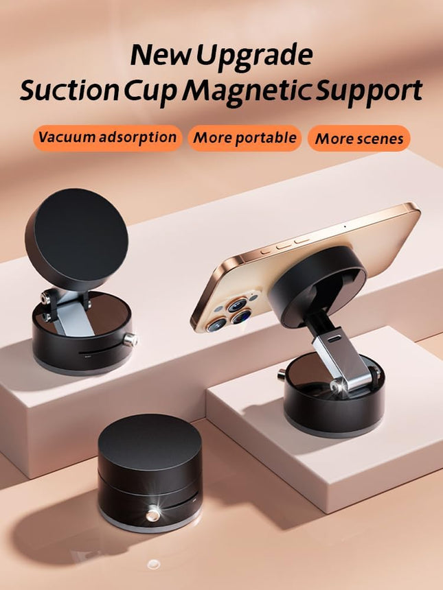 Upgraded Vacuum Magnetic Car Phone Holder,Strong Suction Cup Car Phone Mount,Foldable&Retractable Phone Holders for Your