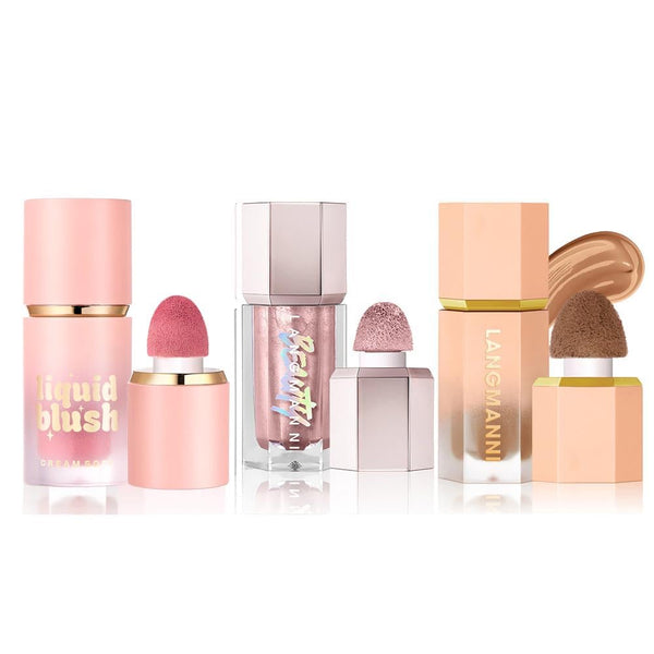 URQT Highly Pigmented Liquid Contour - Built-In Sponge Tip Sculpted Complexion Wand Contour Long Lasting Natural Buildable Highlighters Contour