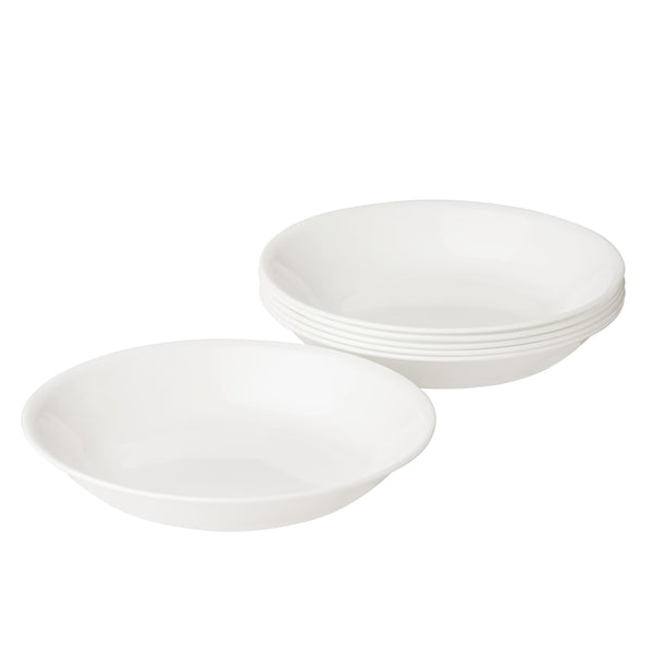Corelle Vitrelle 6-Piece Bowl Set, Triple Layer Glass and Chip Resistant, 20-Oz Lightweight round Bowls, Winter Frost White