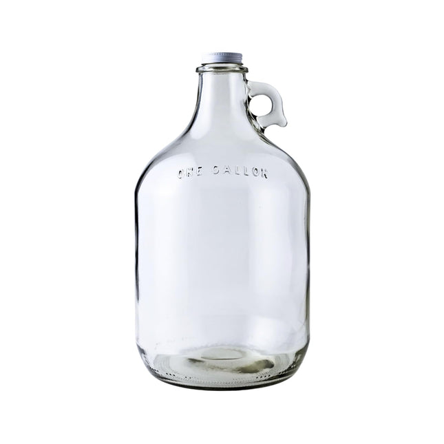 FastRack Glass Water Bottle Includes 38 mm Metal Screw Cap, 1 gallon Capacity, Clear (MN-TF9E-S1RA) 1pack 1 Gallon Growl