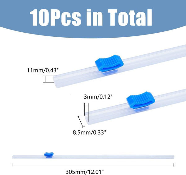 DICOSMETIC 10Pcs Plastic Slider Cutter 12 Reusable Cling Film Slide Cutter Self-Adhesive Slide Cutter Replacement Food Wrap Cutter Wrap Dispenser